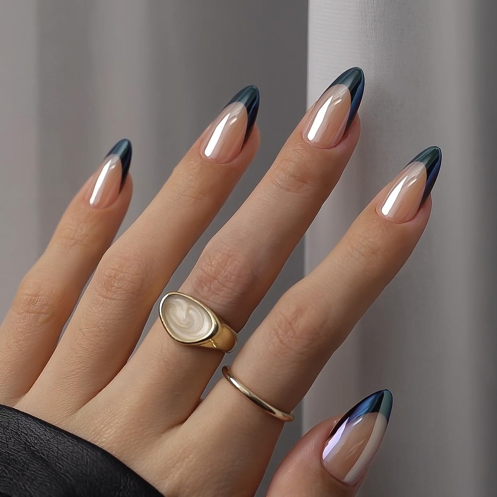 BTArtbox ongles-presse-franc-noir cygne chrome, fini brillant et durable