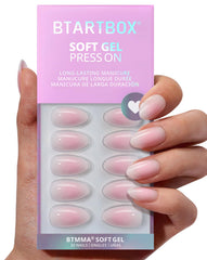 BTArtbox pink ombre almond press-on nails ready for quick glam