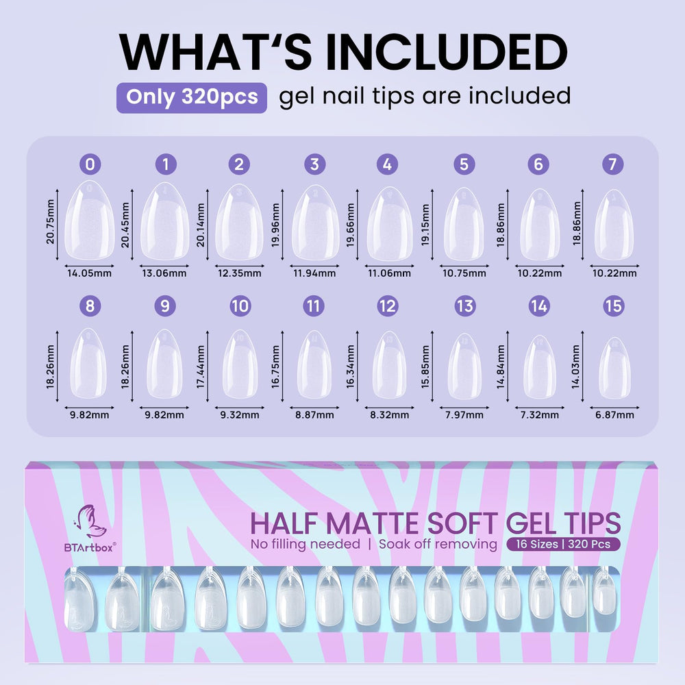 BTArtbox Short Almond Nail Tips – art des ongles DIY pour créativité et pratique.