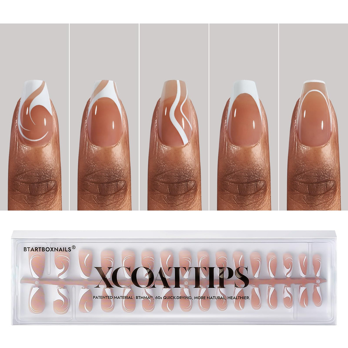 BTArtbox XCOATTIPS – boîte d’ongles prête à l’emploi, gain de temps.