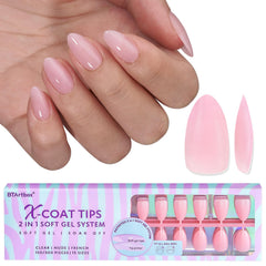 BTArtbox XCOATTIPS onglets court amande rose, fini mat élégant.