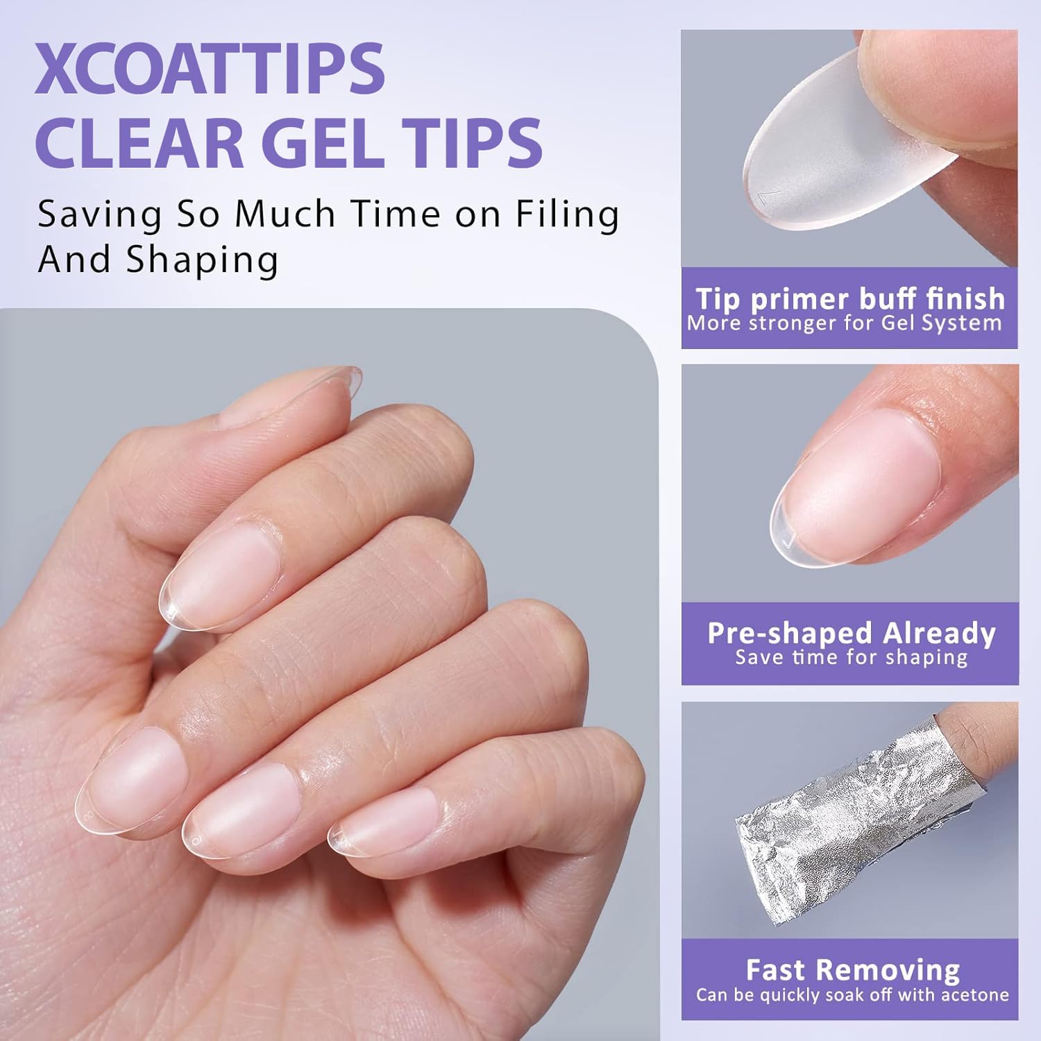 BTArtbox XCOATTIPS : forme flexible adaptée aux ongles plats et courbés.