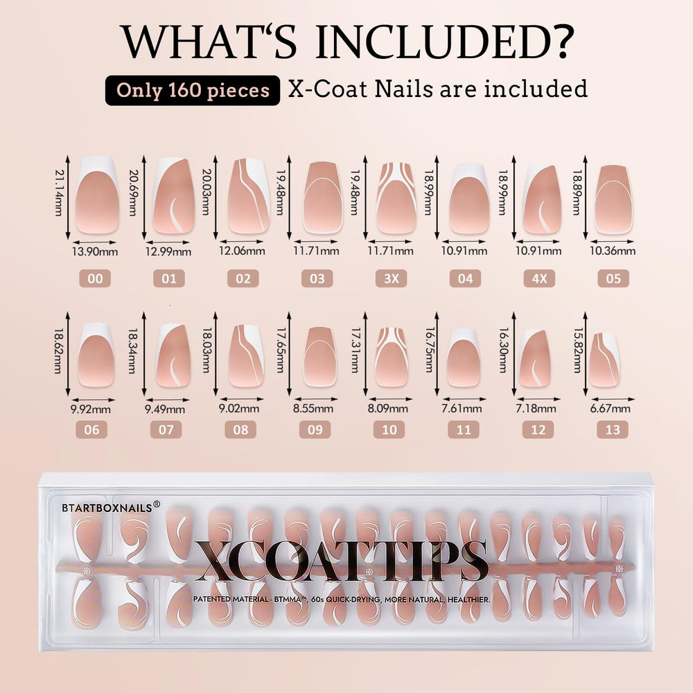BTArtbox XCOATTIPS – seize tailles disponibles pour un ajustement idéal.