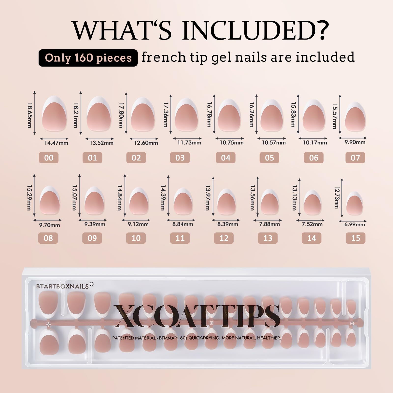 BTArtboxnails ajustement parfait pour ongles plats et incurvés.