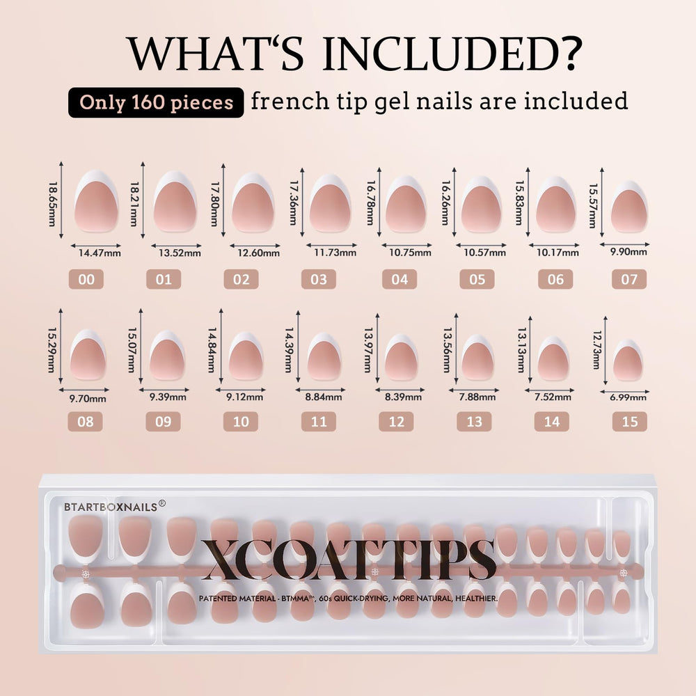 BTArtboxnails ajustement parfait pour ongles plats et incurvés.