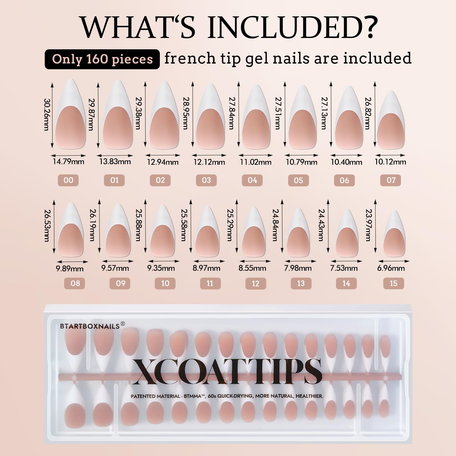 BTArtboxnails Confort sans douleur et ajuste sur tous les ongles