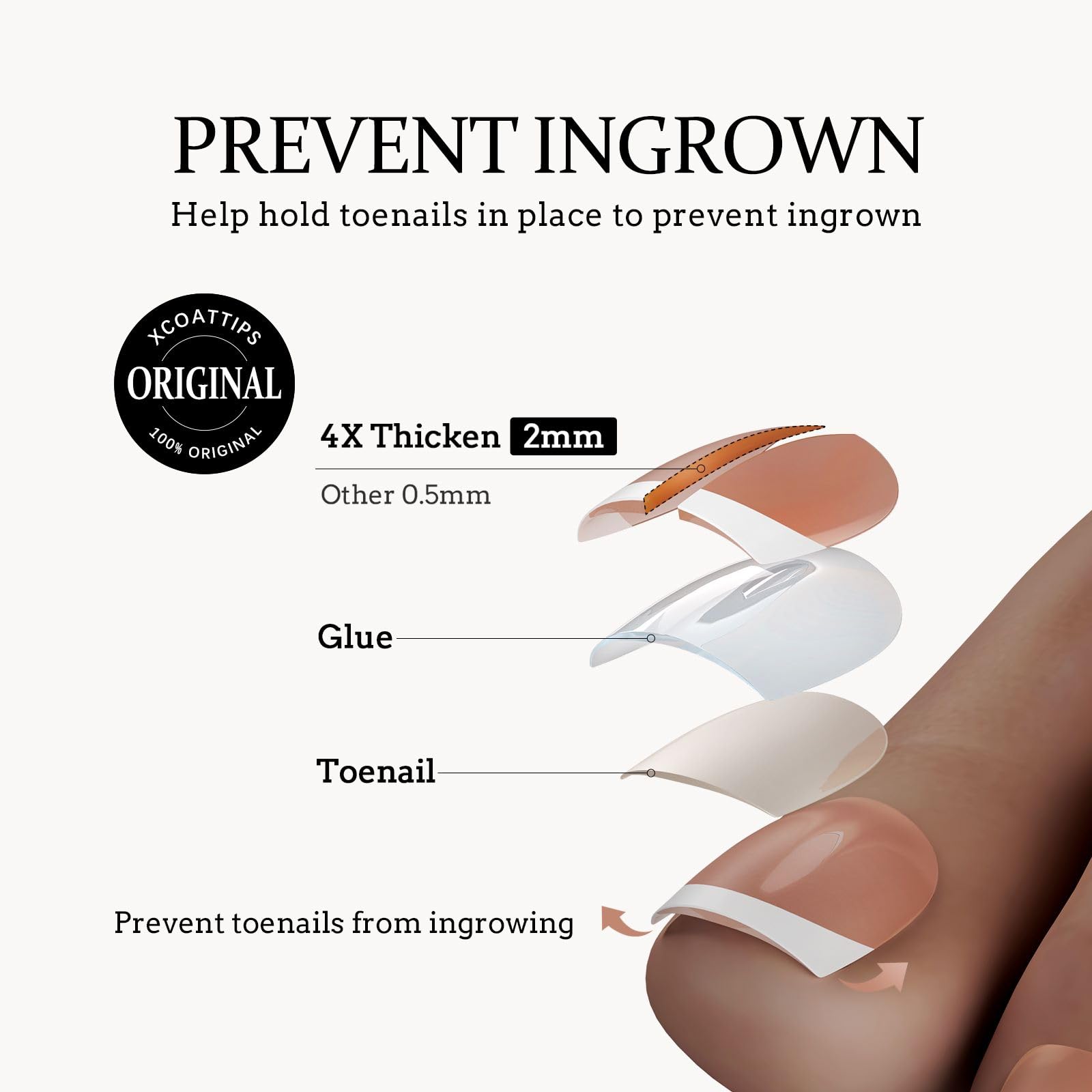 BTArtboxnails emballage de 150 extensions d'orteil.