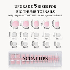 BTArtboxnails épaisseur 4x pour une meilleure tenue des ongles d'orteil.