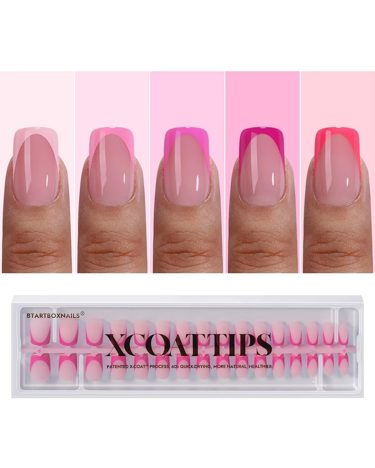 BTArtboxnails: ongles français rose court carré, pose rapide et élégante