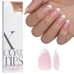 BTArtboxnails, ongles français press-on rose clair court amande, pose rapide et élégante.