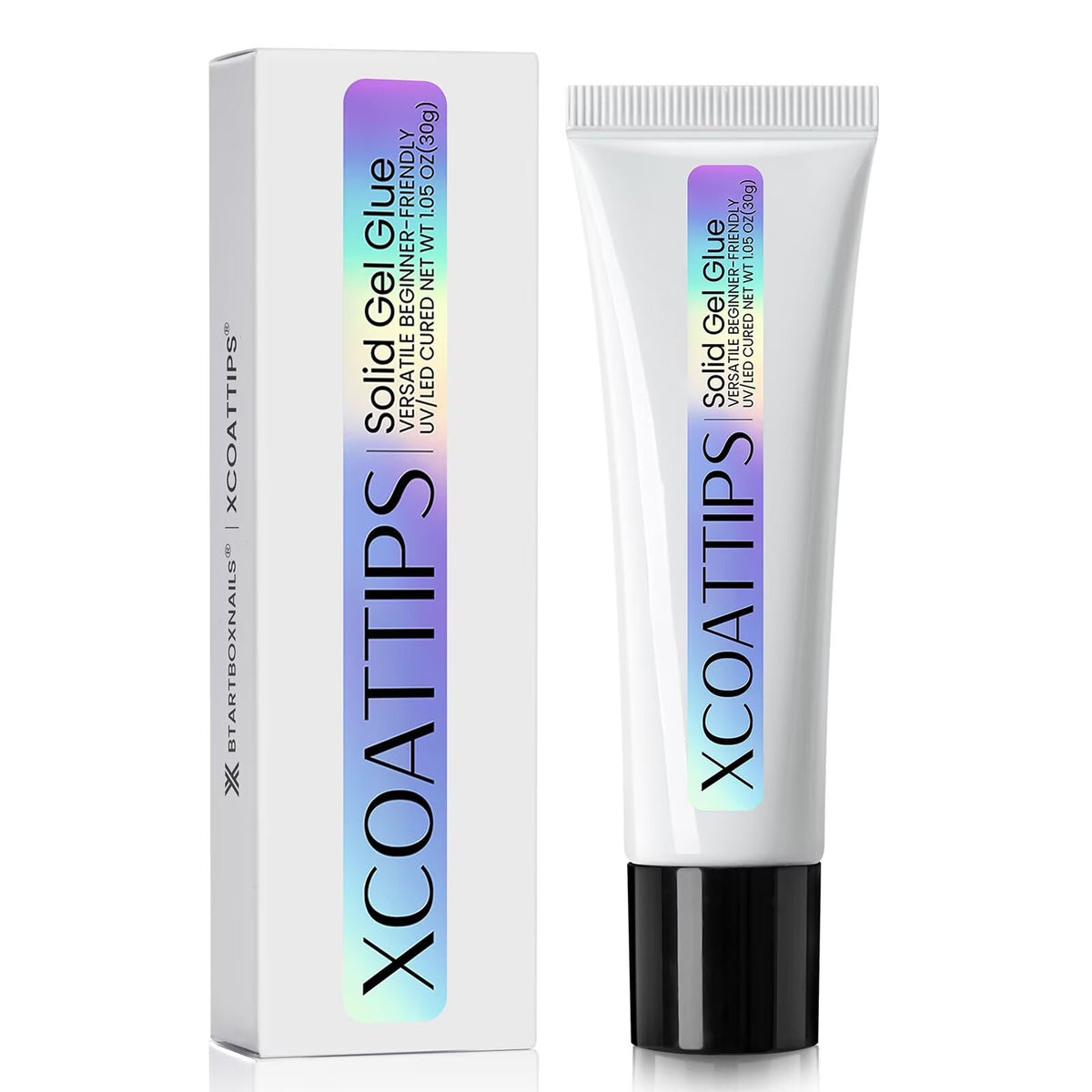 Gel solide BTArtboxnails pour prolongements ongulaires, adhérence durable après durcissement.