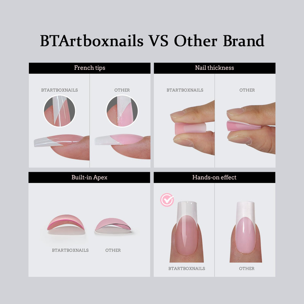 BTArtboxNails kit-150-embouts-ongles-francais: options DIY rapides et économiques.