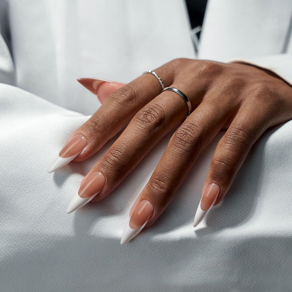 BTArtboxnails Ongles en gel brun longs stiletto pour une tenue durable