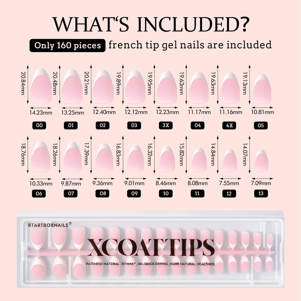 BTArtboxnails, ongles préformés taillés sans base coat nécessaire.