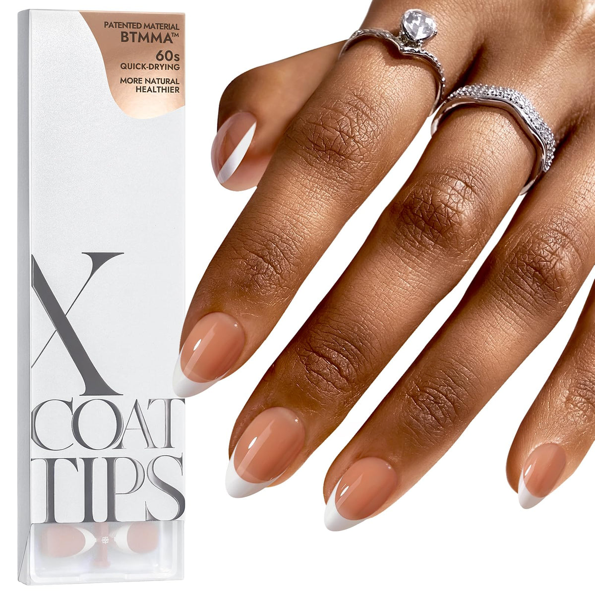 BTArtboxnails onglets tip brun court amande pour un look naturel.