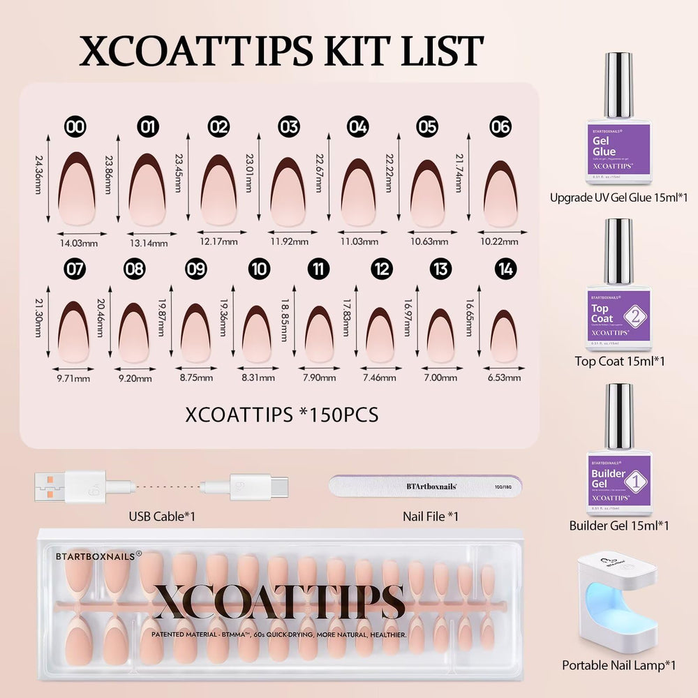 BTArtboxnails XCOATTIPS : primer et base préappliqués pour une préparation efficace
