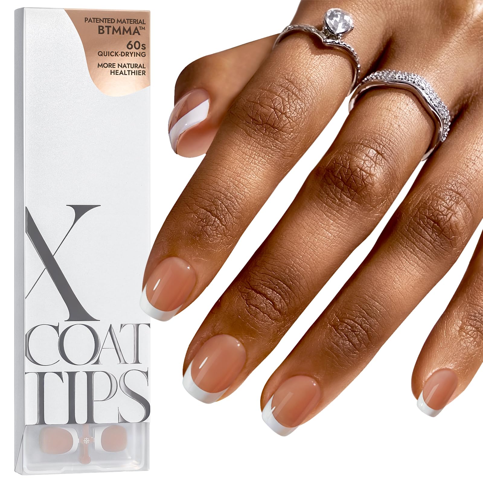 BTArtboxnails XCOATTIPS brun extra court carre pour une manucure rapide