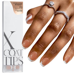 BTArtboxnails XCOATTIPS brun extra court carre pour une manucure rapide