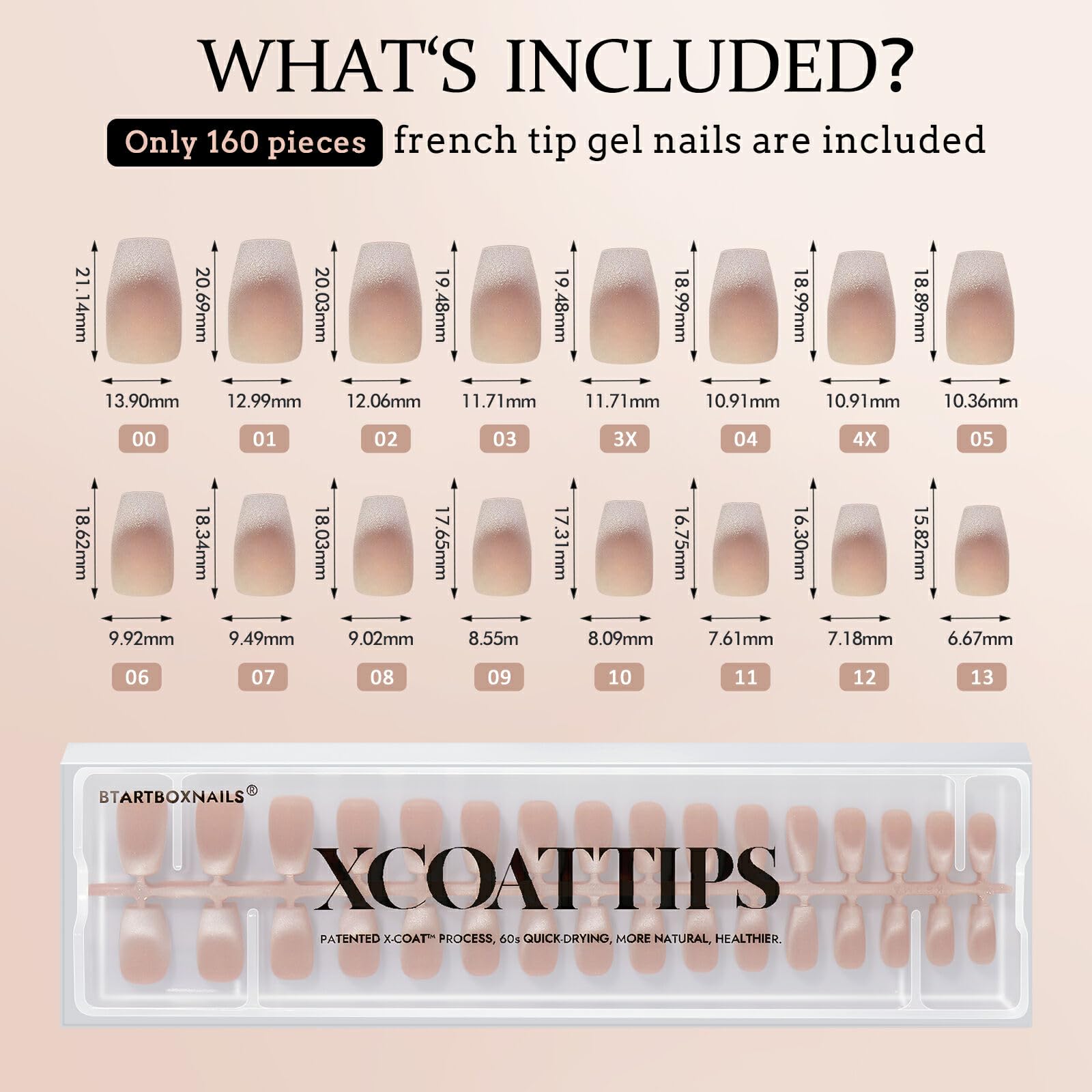 BTArtboxnails XCOATTIPS Pose Rapide - kit pratique pour salon à domicile.