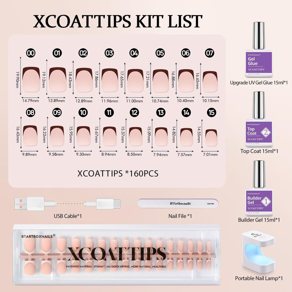 BTArtboxnails XCOATTIPS: couche finissante protège les ongles et prolonge la tenue.