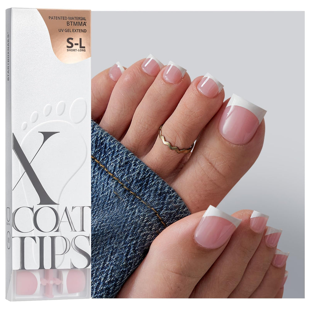 BTArtboxnails XCOATTIPS Embouts d’orteil roses carrés pour une pose nette