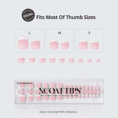 BTArtboxnails XCOATTIPS Embouts d’orteil roses carrés, confort durable