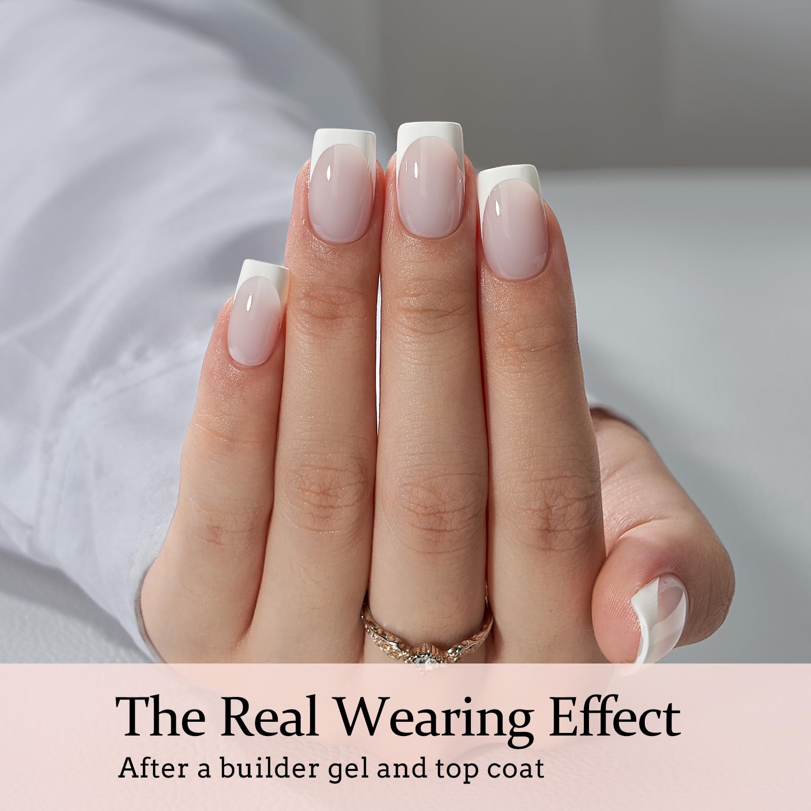 BTArtboxnails XCOATTIPS : forme carrée et blanc net suivant les contours naturels.