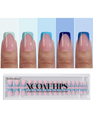 BTArtboxnails XCOATTIPS: embouts bleu court carre pour une manucure rapide et nette