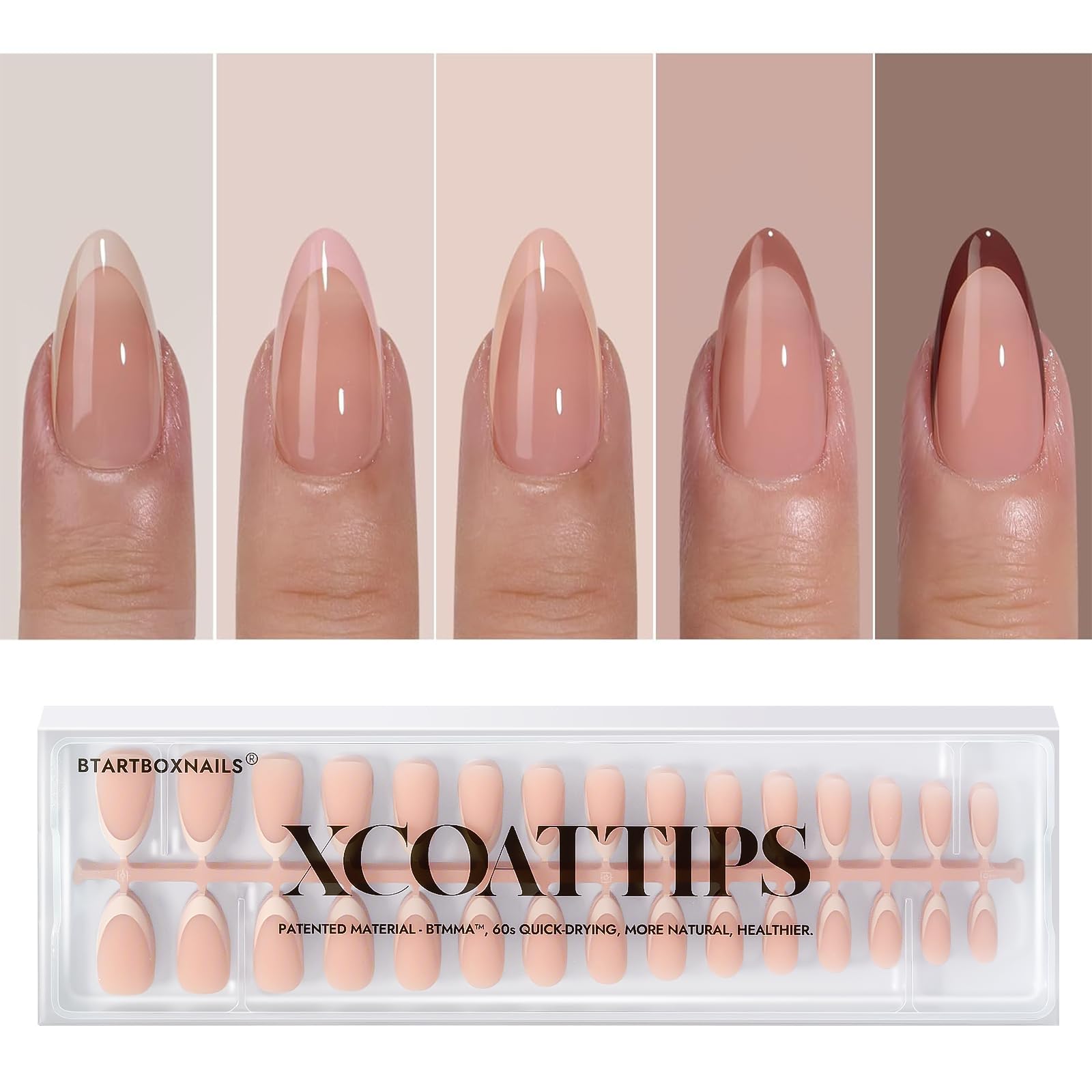BTArtboxnails XCOATTIPS: ongles à pointe française pour une manucure naturelle
