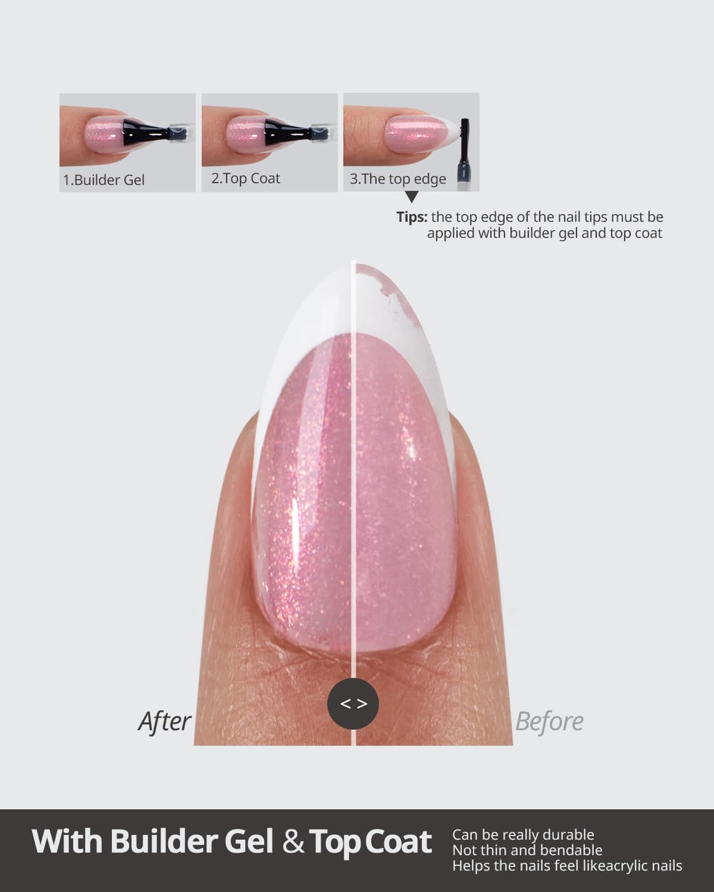 BTArtboxnails XCOATTIPS: gel doux leger et confort a porter