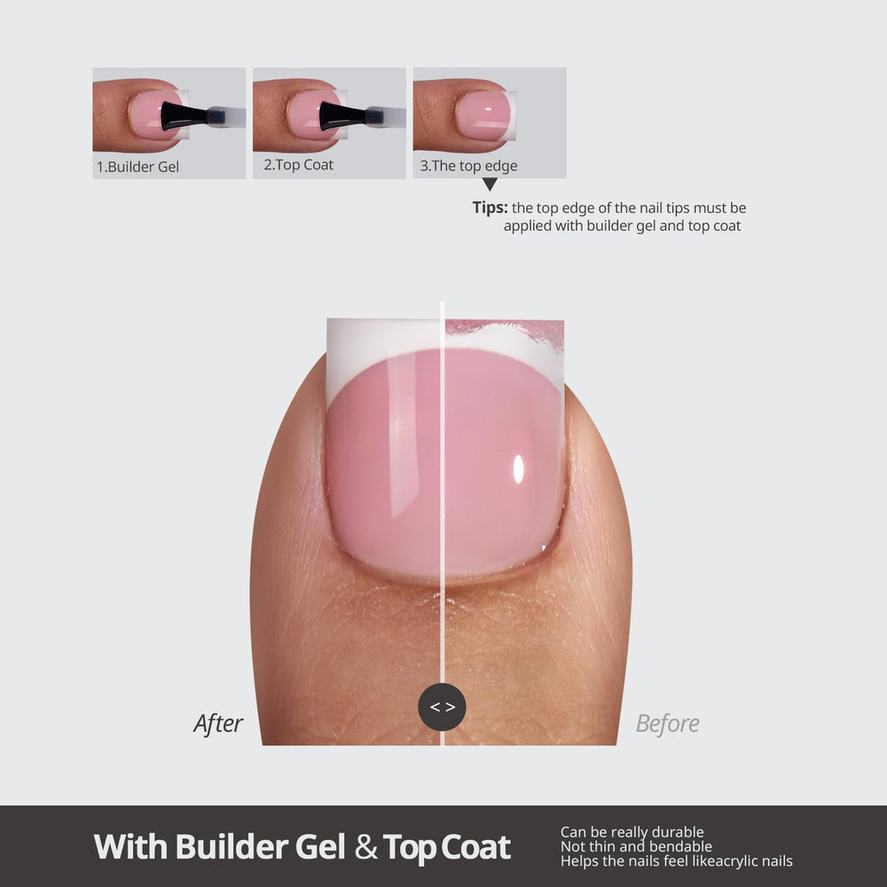 BTArtboxnails XCOATTIPS: résultat élégant, semblable à des ongles naturels.