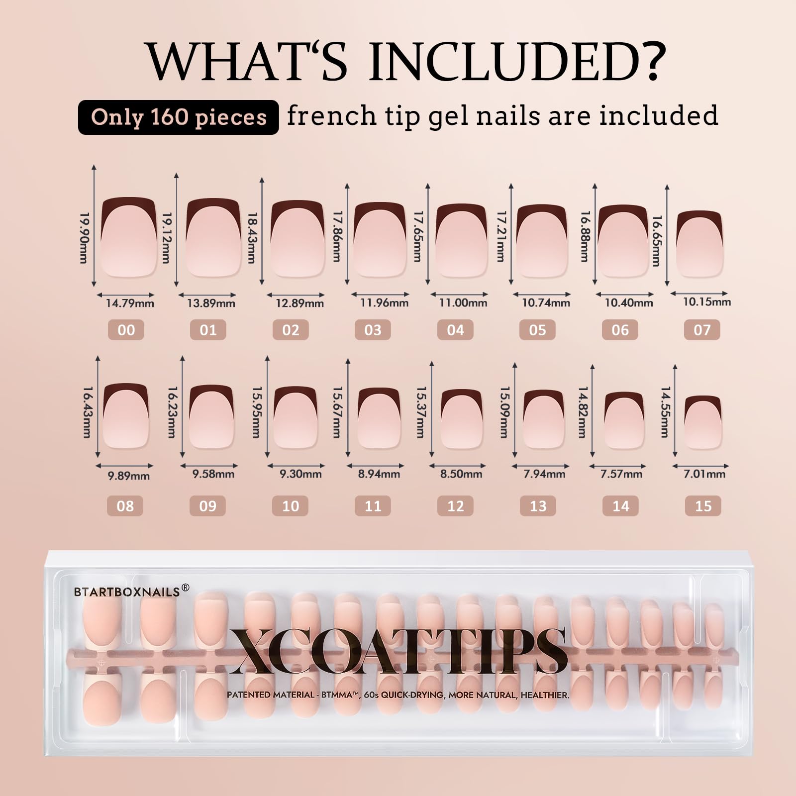 BTArtboxnails XCOATTIPS: design moderne et look naturel.