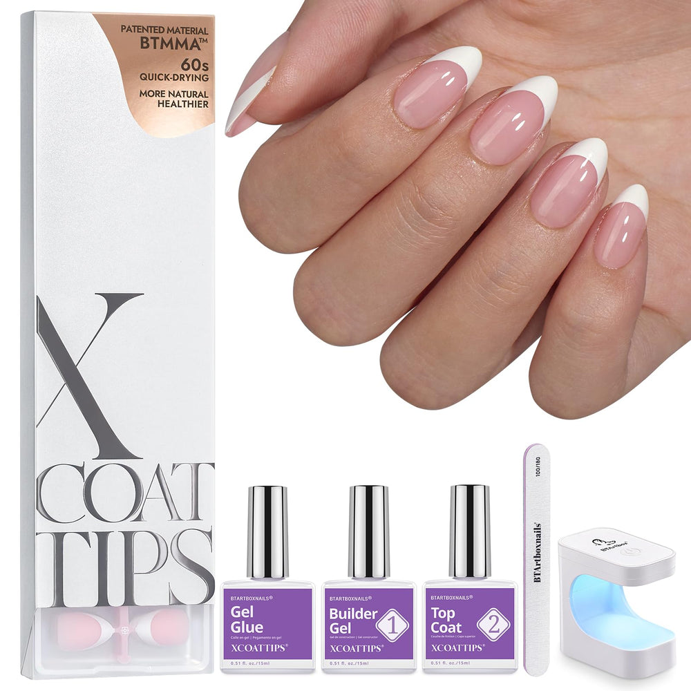 BTArtboxnails XCOATTIPS – aperçu d’application des ongles adhésifs pour une manucure rapide et nette.
