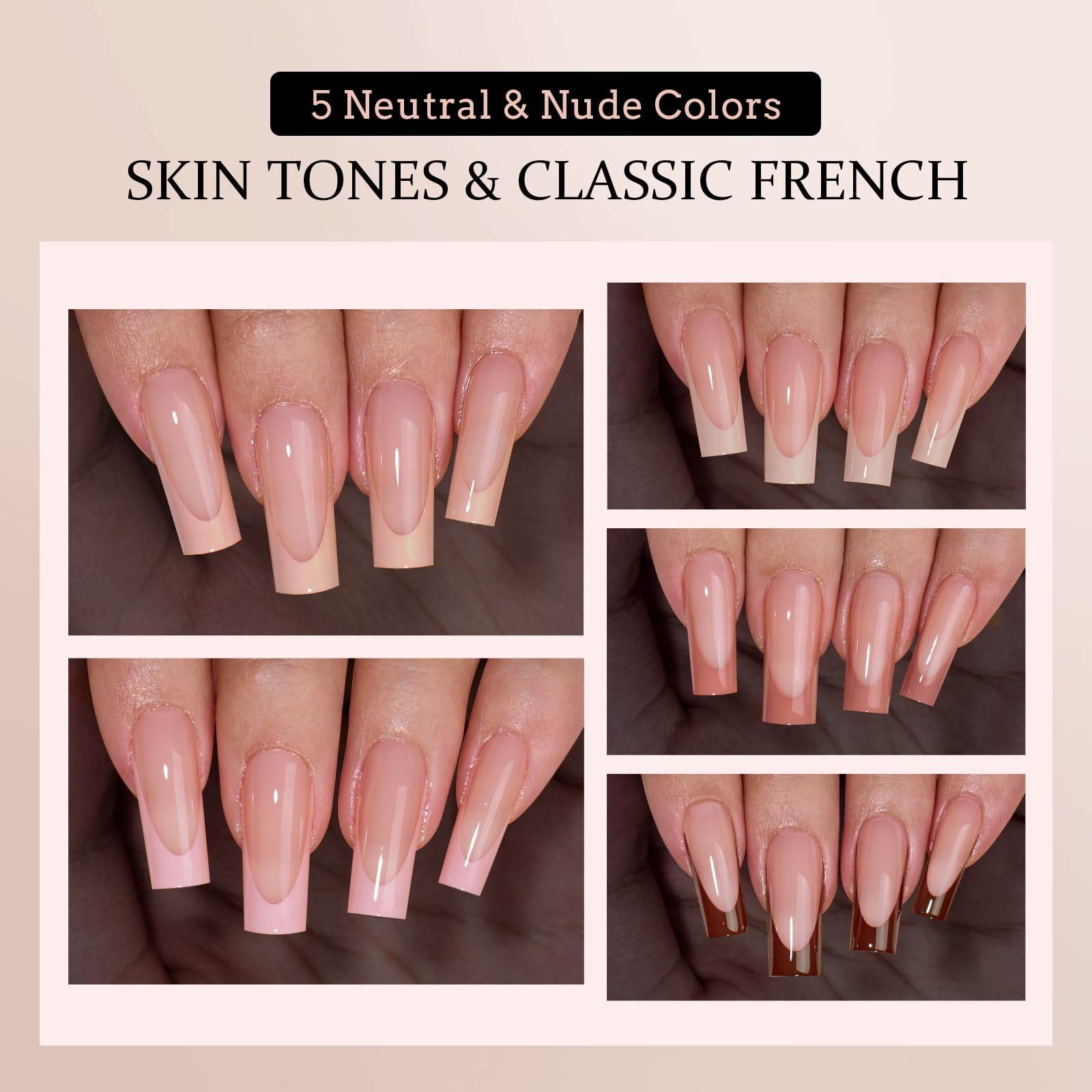 BTArtboxnails XCOATTIPS: design classique à pointe française, fini naturel près de la cuticule