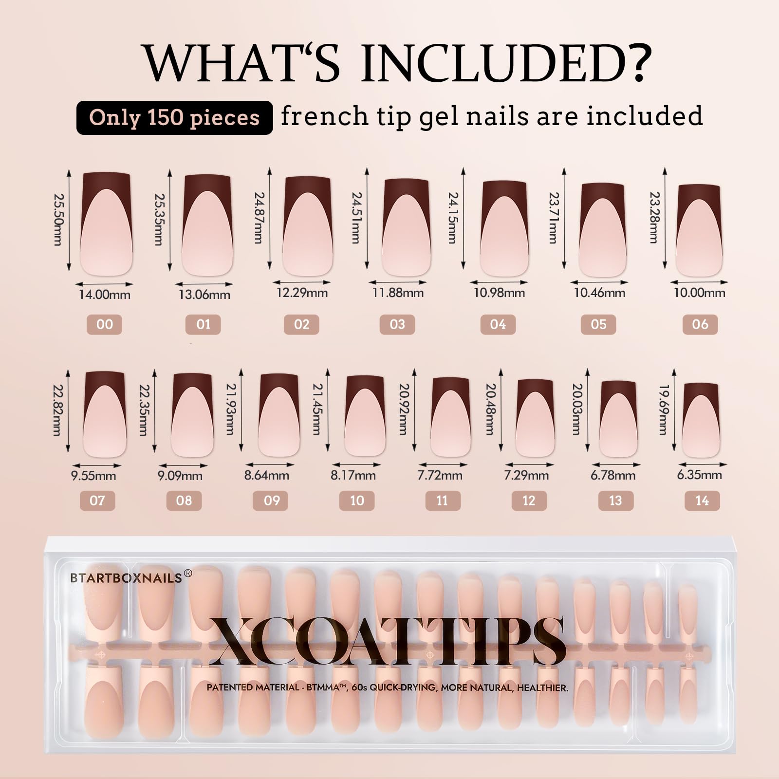 BTArtboxnails XCOATTIPS: contour ajusté pour un fini naturel et homogène