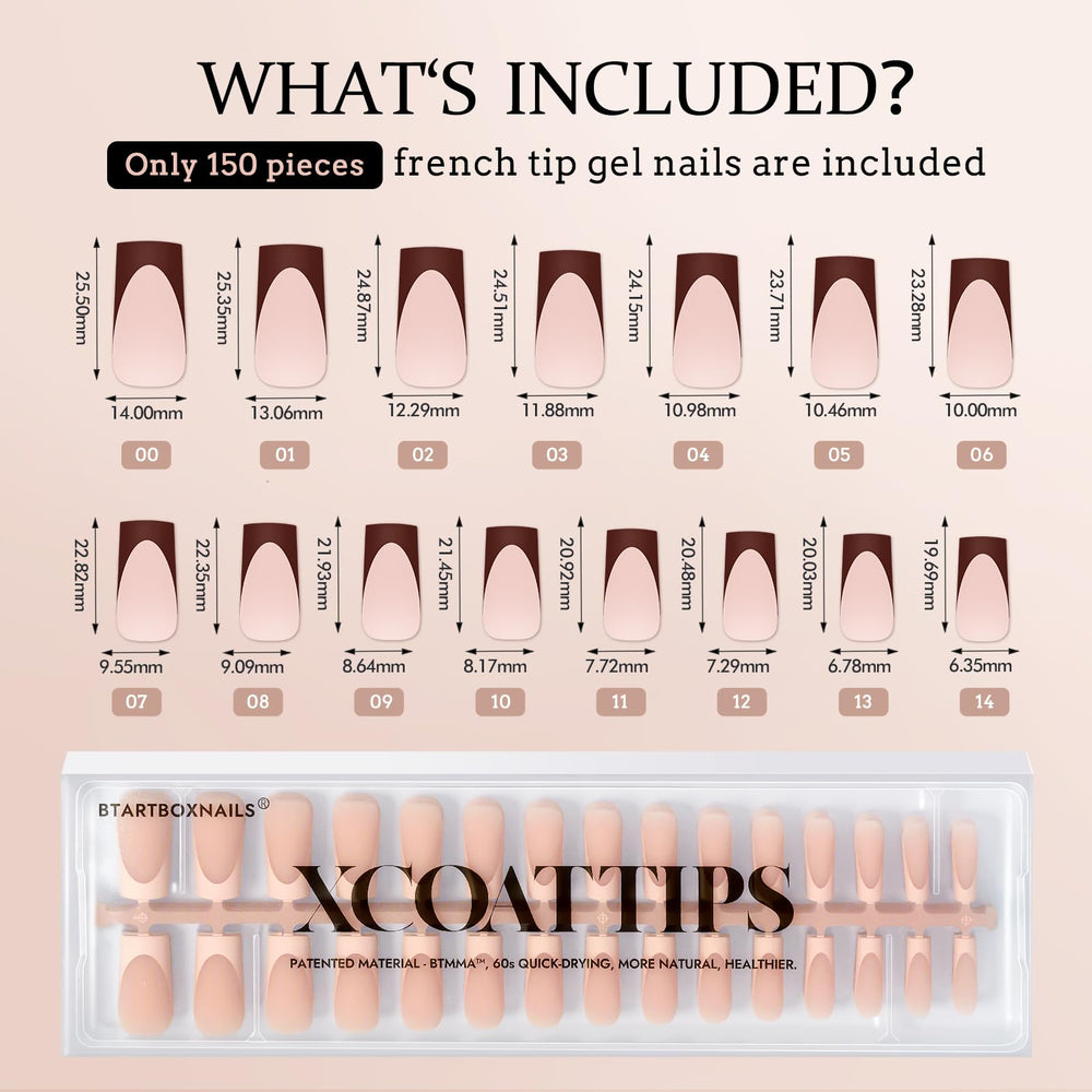 BTArtboxnails XCOATTIPS: contour ajusté pour un fini naturel et homogène