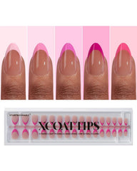 BTArtboxnails XCOATTIPS: ongles français rose, pointe courte, allure naturelle