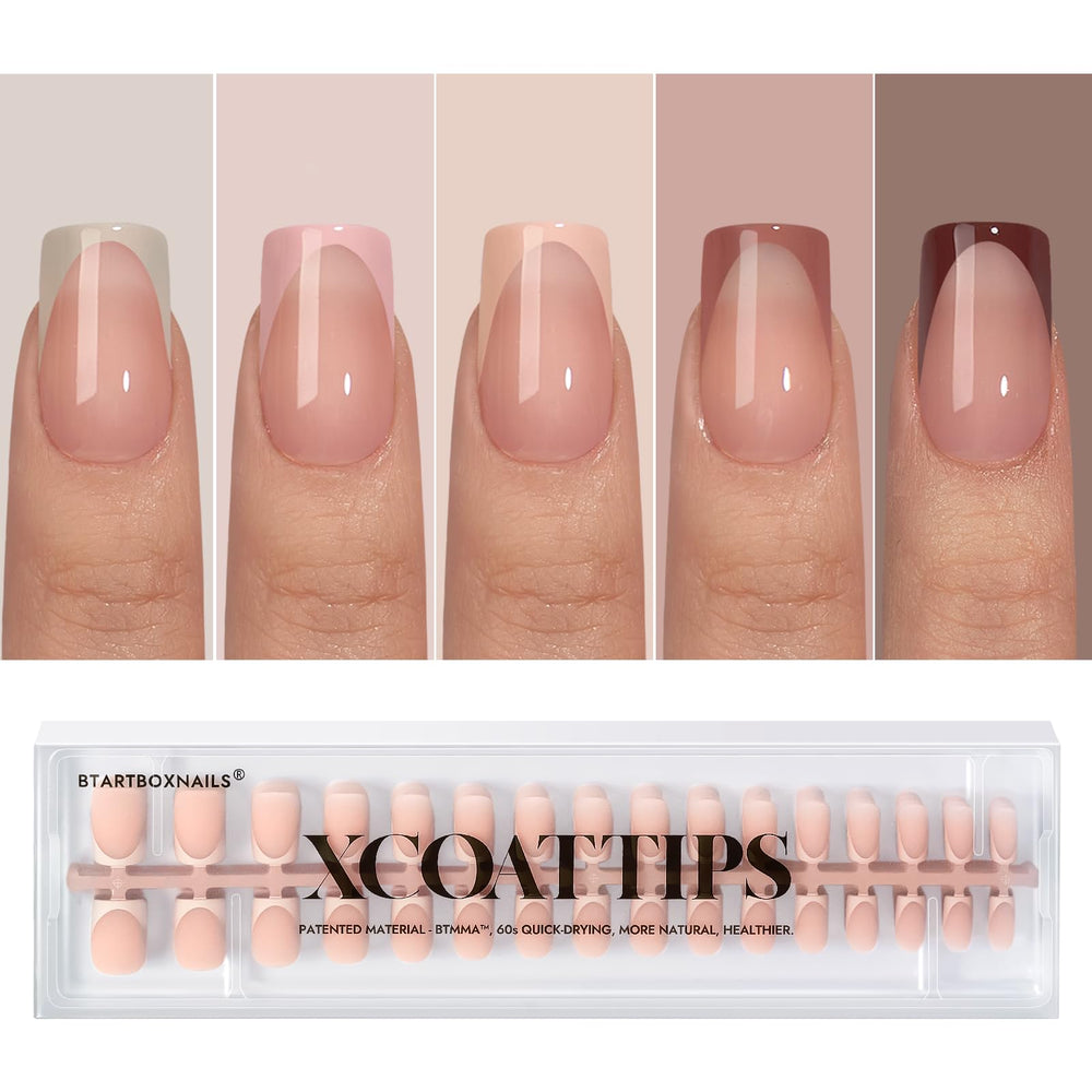 BTArtboxnails XCOATTIPS: ongles francais, mise en valeur nette et élégante.