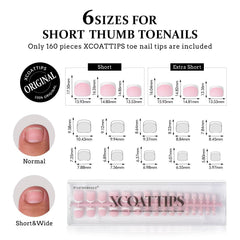 BTArtboxnails XCOATTIPS: ongles d'orteil épais 2 mm pour prévenir les ongles incarnés.