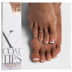 BTArtboxnails XCOATTIPS – Ongles d’orteil à pointe française faciles à appliquer.