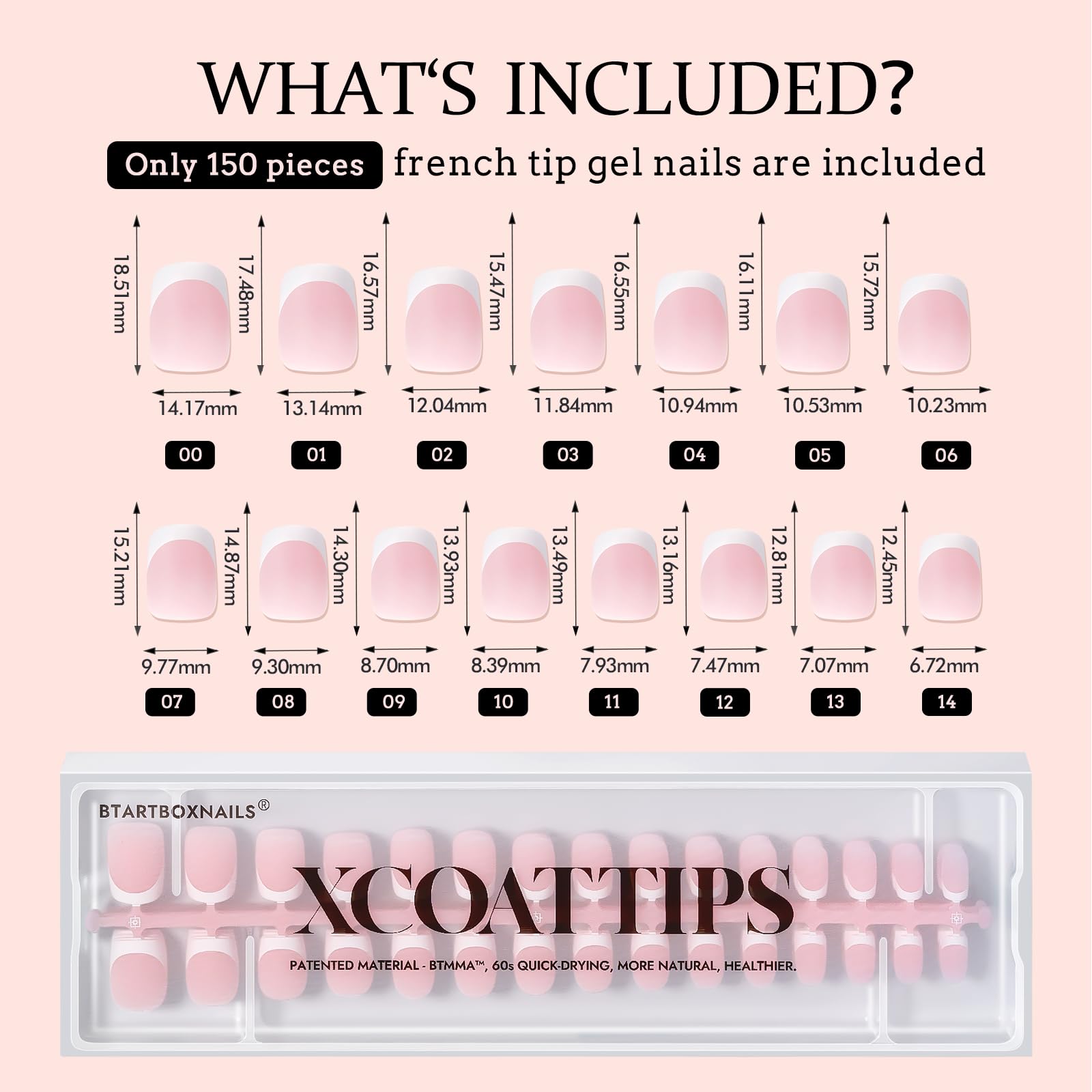 BTArtboxNails XCOATTIPS: double option d’application – colle rapide et gel durable.