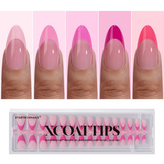 BTArtboxNails XCOATTIPS rose french amande: manucure élégante et rapide.
