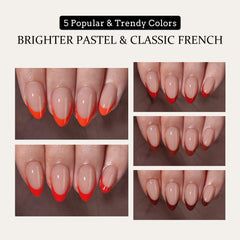 BTArtboxnails XCOATTIPS — rouge pointe francaise, fini doux sans picotement.