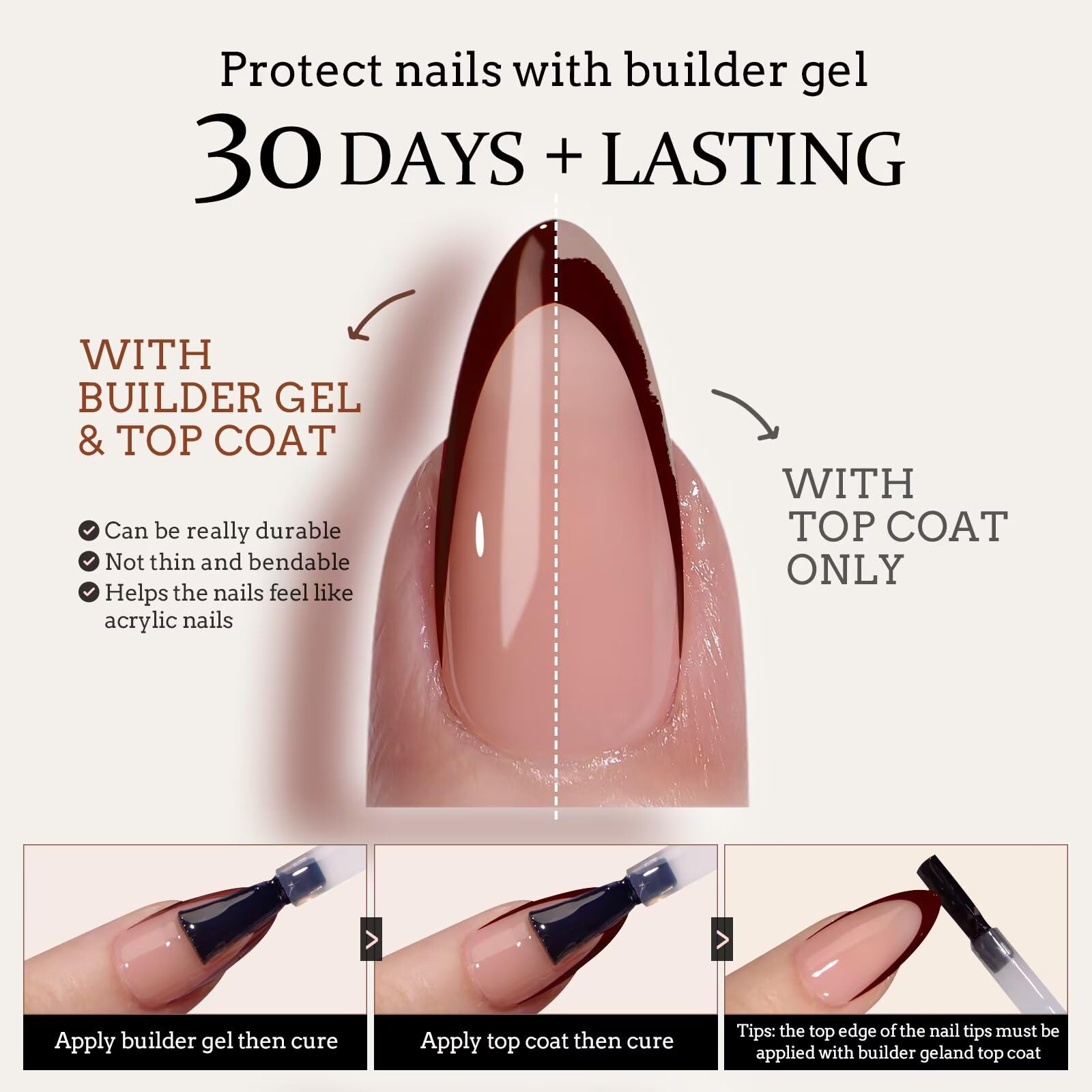 BTArtboxnails XCOATTIPS — rouge pointe francaise, primer et base pre-appliques accelerent la pose.
