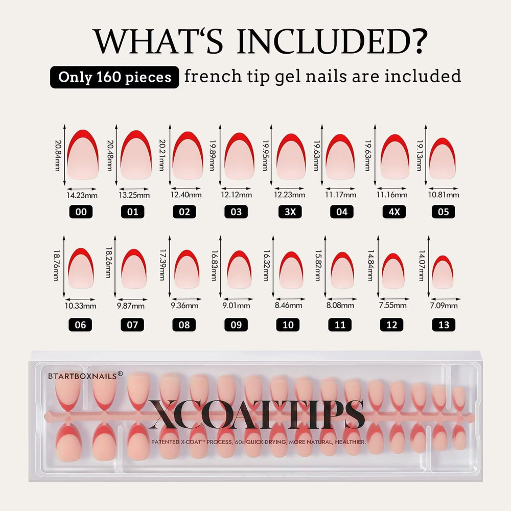 BTArtboxnails XCOATTIPS — rouges Saint-Valentin, esthétique romantique prête en peu de temps.