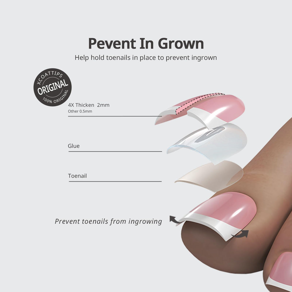 BTArtboxnails XCOATTIPS: 6 tailles standard américaines pour gros orteil, ajustement précis.