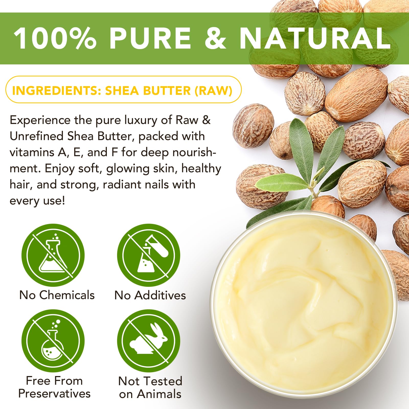 Btefls Shea Butter texture close-up, creamy base for DIY lotions and moisturizers.