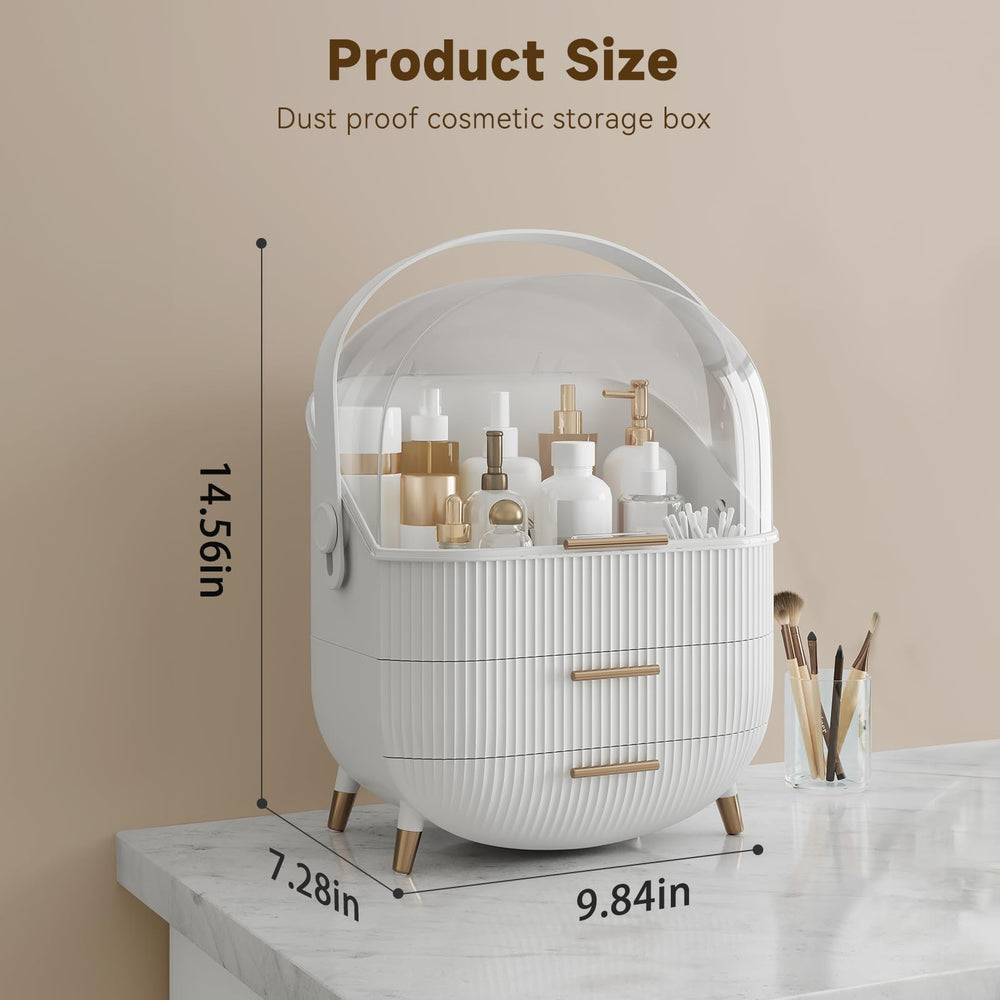 BTGGG Organisateur maquillage avec étagères spacieuses pour produits volumineux.