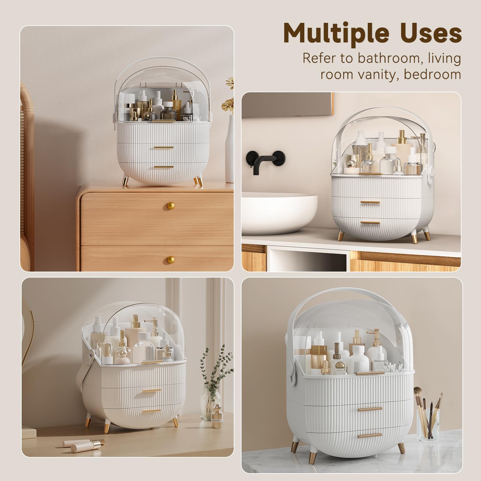 BTGGG Organisateur maquillage rangement raffiné pour chambre ou bureau.