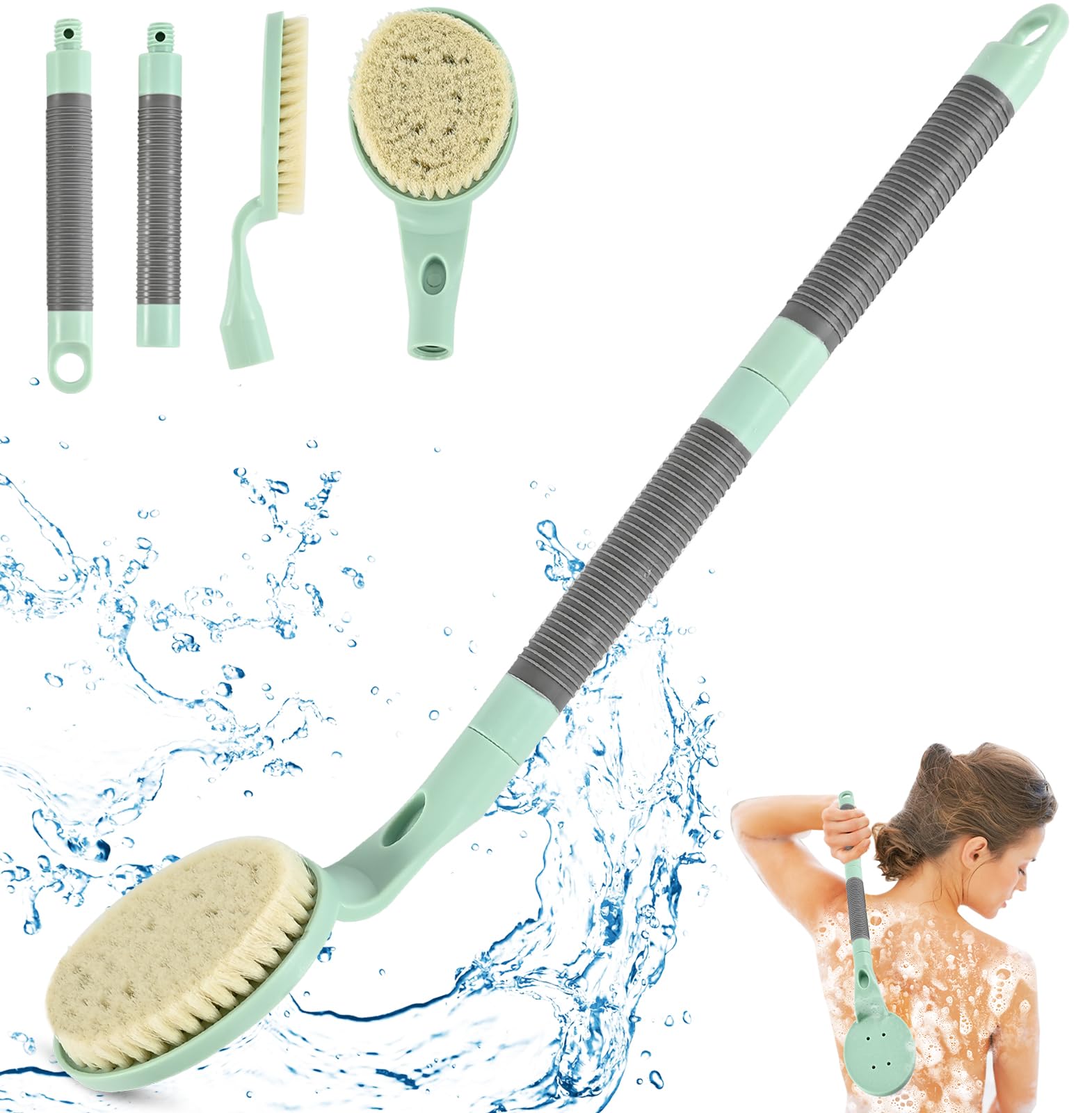 BTideas brosse-dos anti-glisse 21,7 pouces pour un nettoyage sûr sous la douche.